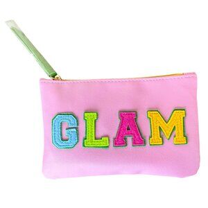 Colorful Faux Leather Glam Zipper Bag Travel Pouch Cosmetics Bag Storage
